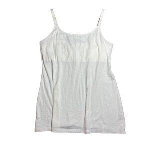 Audden White Adjustable Strap Camisole Tank Top Womens M Cotton Blend 18f